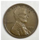 1931-S Lincoln Wheat Cent Very Fine VF