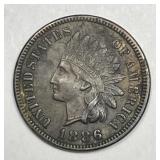 1886 Indian Head Cent Type 1 Variety Very Fine VF+