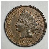 1898 Indian Head Cent About Uncirculaetd AU+