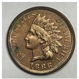 1888 Indian Head Cent About Uncirculated AU detail