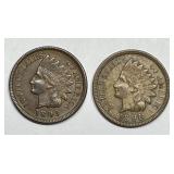 1893 & 1896 Indian Head Cent Pair AU