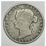 CANADA: 1872-H Silver Fifty Cents Good G