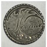 Love Token 'Mommie' on 1853 Seated Half Dime