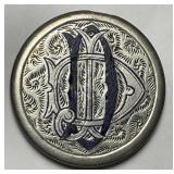 Love Token Enameled Initials on 1873 Seated Half