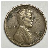 1909-S Lincoln Cent Very Fine VF details