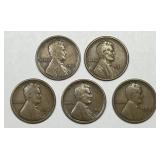 1910-S to 1914-S Lincoln Cent 5-Coin 'S' Lot