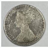 GREAT BRITAIN: 1859 Silver Florin Gothic Head