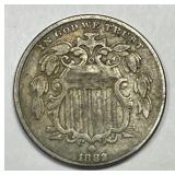 1882 Shield Nickel Filled 2 Variety Very Fine VF+