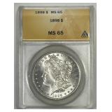 1898 Morgan Silver $1 ANACS MS65
