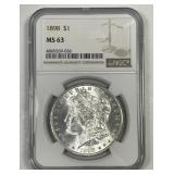 1898 Morgan Silver $1 NGC MS63