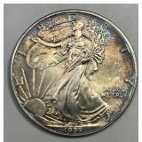 1995 American Silver Eagle Color Toned BU
