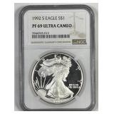 1992-S Proof Silver American Eagle NGC PF69 UCAM