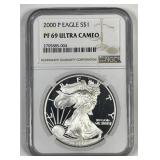 2000-P Proof Silver American Eagle NGC PF69 UCAM