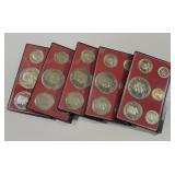 Five 1975-S 6-Coin Bicentennial Proof Set Panels