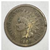 1866 Indian Head Cent Good G