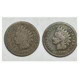 1869 & 1870 Indian Head Cent Pair