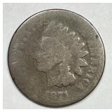 1871 Indian Head Cent About Good AG