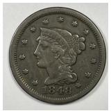1848 Braided Hair Large Cent Fine F