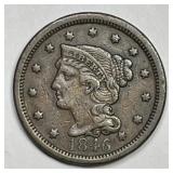 1846 Braided Hair Large Cent Very Fine VF