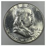 1962 Franklin Silver Half Uncirculated UNC