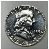 1959 Proof Franklin Silver Half PRF