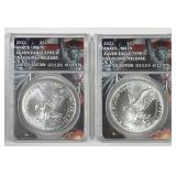 2021 Silver Eagle Type 2 Rev Pair ANACS MS70