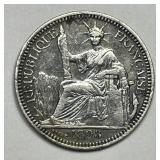 FRENCH INDO CHINA: 1893-A Silver 10 Cents