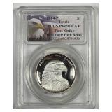 TUVALU: 2014 Silver Bald Eagle High Relief PCGS PR