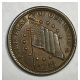 c1863 Civil War Token Flag Of Union / DIX, XF