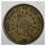 c1863 Civil War Token Flag Of Union / DIX, XF