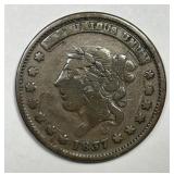 1837 Hard Times Token Not One Cent Tribute