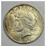 1923 Peace Silver $1 Uncirculated UNC Toned