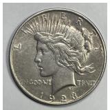 1923-D Peace Silver $1 About Uncirculated AU
