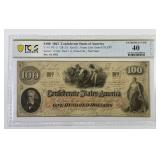 1862 $100 Confederate CSA Note T-41 PCGS EF40