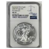 2020-W Burnished Silver American Eagle NGC MS70