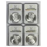 Lot Of Four 1882-S Morgan Silver Dollar NGC MS65