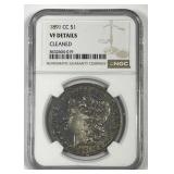1891-CC Morgan Silver $1 Carson City NGC VF det
