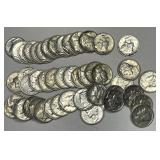 Roll Of About Uncirculated AU Mercury Silver Dimes