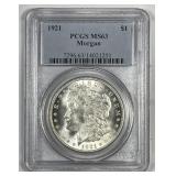 1921 Morgan Silver $1 PCGS MS63