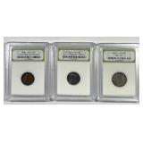 Lot of Three Different Coins in INB Holders