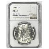 1899-O Morgan Silver $1 NGC MS63