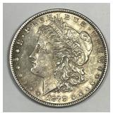 1878 Morgan Silver $1 7 TF Rev. of '78 AU