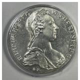 1780 Maria Theresa Thaler Restrike Uncirculated BU