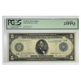 1914 $5 Federal Reserve Note Fr#887a PCGS VF25PPQ