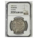 1890-CC Morgan Silver $1 Carson City NGC VF det