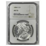 1884-S Morgan Silver $1 NGC AU55