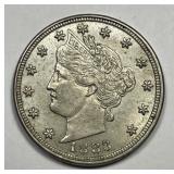 1883 Liberty Head V NO CENTS Nickel Choice AU