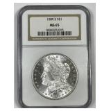 1880-S Morgan Silver $1 Gem BU NGC MS65