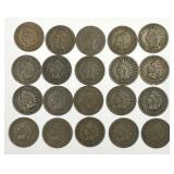 Twenty Indian Head Cents Circulated