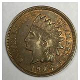 1904 Indian Head Cent About Uncirculated AU+